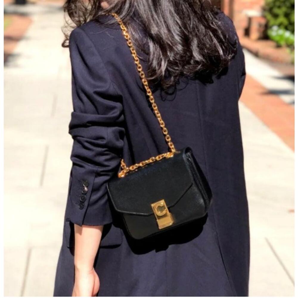 Celine C Calfskin Bag in Black